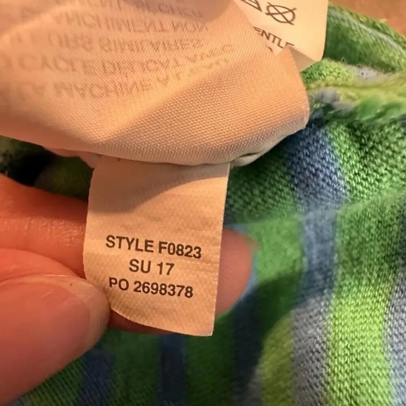 J. Crew Blue + Green Striped Racerback t-shirt dress SIZE S - Picture 6 of 8